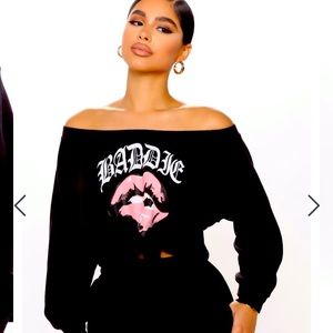 Black Fashion Nova Off the Shoulder